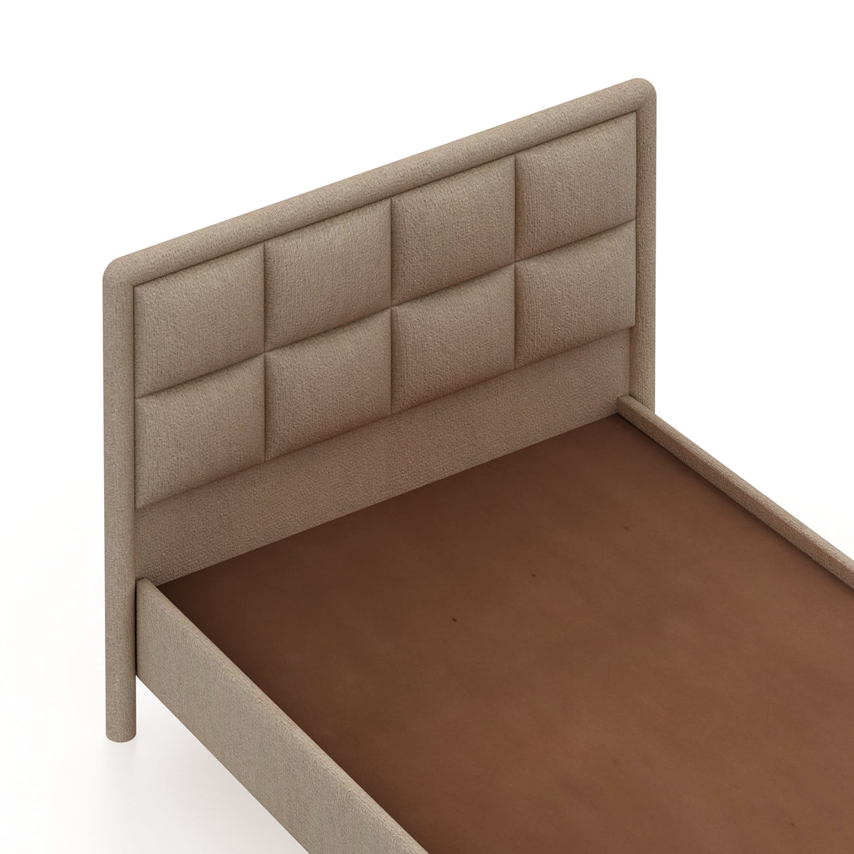 Roman Single Size Upholstered Bed 4 Feet Without Storage-3 Year Warranty(LUXE EDTION)
