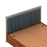 Emporio Solid Sheesham Wood Bed With Box Storage & Upholstered Headboard-3 years Warranty(LUXE EDITION)