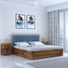Emporio Solid Sheesham Wood Bed With Box Storage & Upholstered Headboard-3 years Warranty(LUXE EDITION)