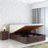 Hynes Solid Sheesham Wood Bed With Hydraulic Box Storage & Upholstered Headboard-3 years Warranty(LUXE EDITION)