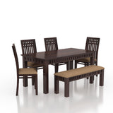 Armania Solid Sheesham Wood 6 Seater Dining Table Set - 3 Years Warranty