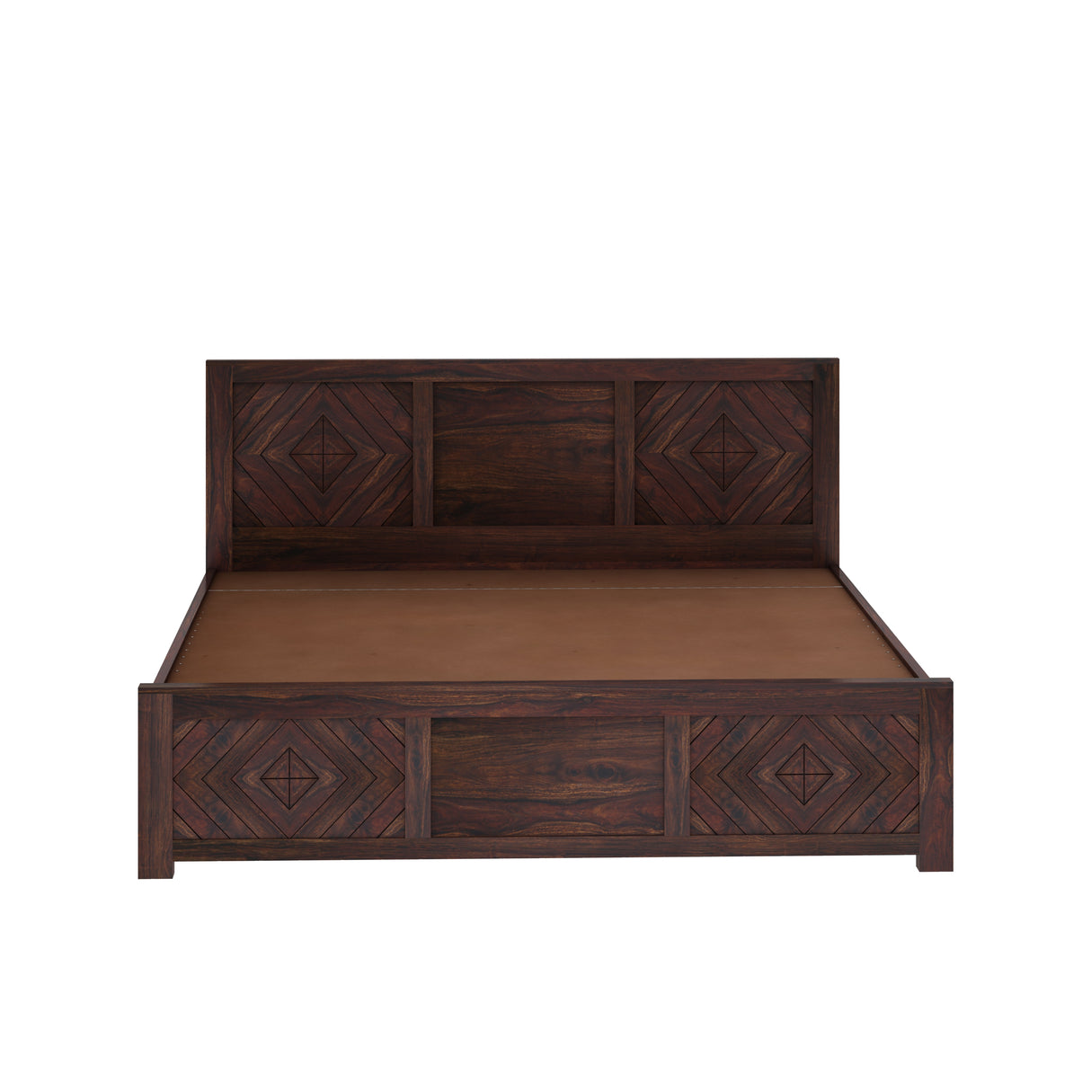 Wave Solid Sheesham Wood Bed with Hydraulic Storage - 3 Years Warranty