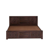 Wave Solid Sheesham Wood Bed with Hydraulic Storage - 3 Years Warranty