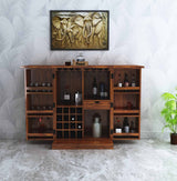 Hawser Solid Sheesham Wood Bar Cabinet - 1 Year Warranty