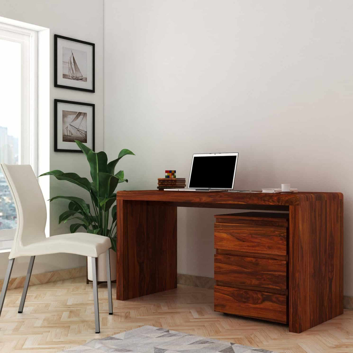 Jeshper Solid Sheesham Wood Study Table With Drawer Unit – Ganpati Arts