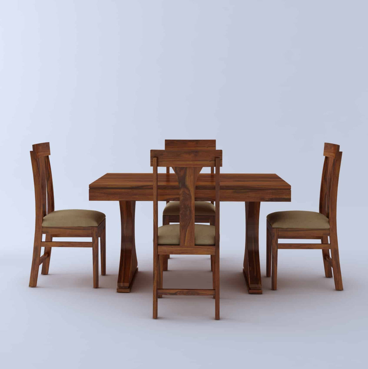 Maron Solid Sheesham Wood 4 Seater Dining Table Set - 1 Year Warranty