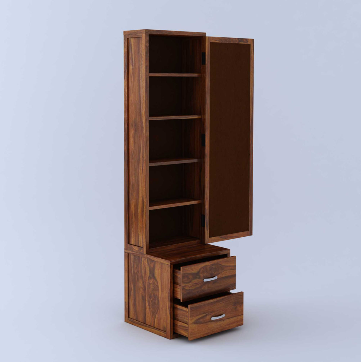 Cairo Solid Sheesham Wood Dressing Table with Cabinet - 1 Year Warranty