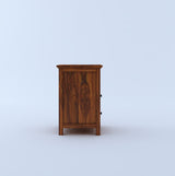 Swift Solid Sheesham Wood Bedside Table With Two Drawer Storage -1 Year Warranty