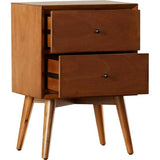 Lucia Solid Sheesham Wood Bedside Table With Two Drawer Storage - 1 Year Warranty