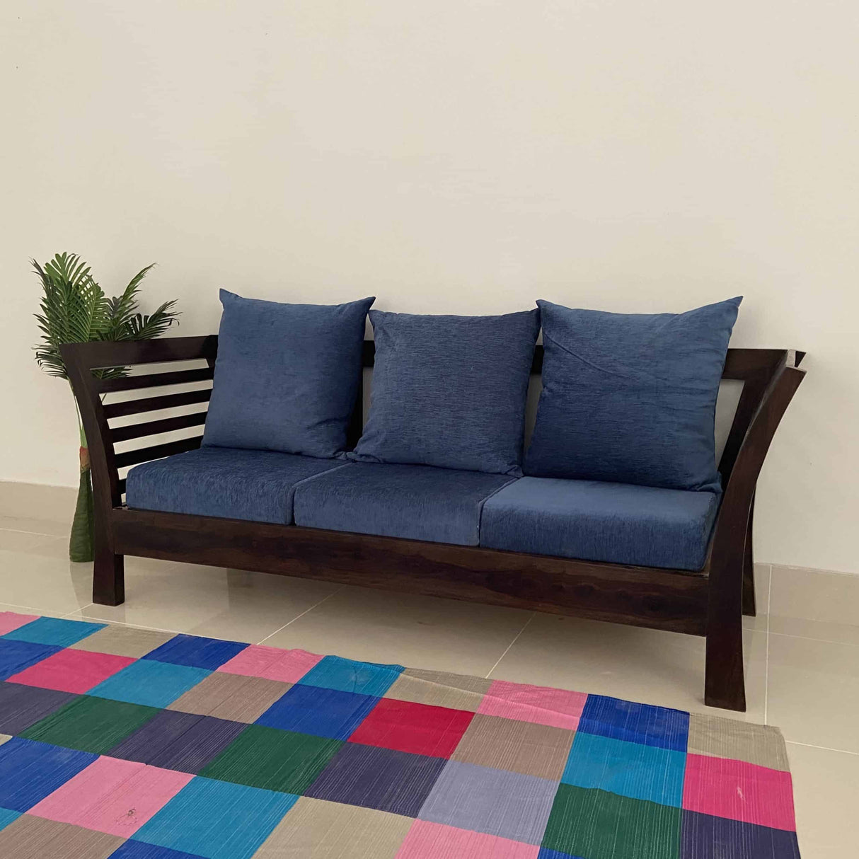 Mayor Solid Sheesham Wood 5 Seater Sofa 3+1+1 - 1 Year Warranty