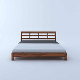 LATIN New Low Height Solid Sheesham Wood Bed Without Storage - 1 Year Warranty