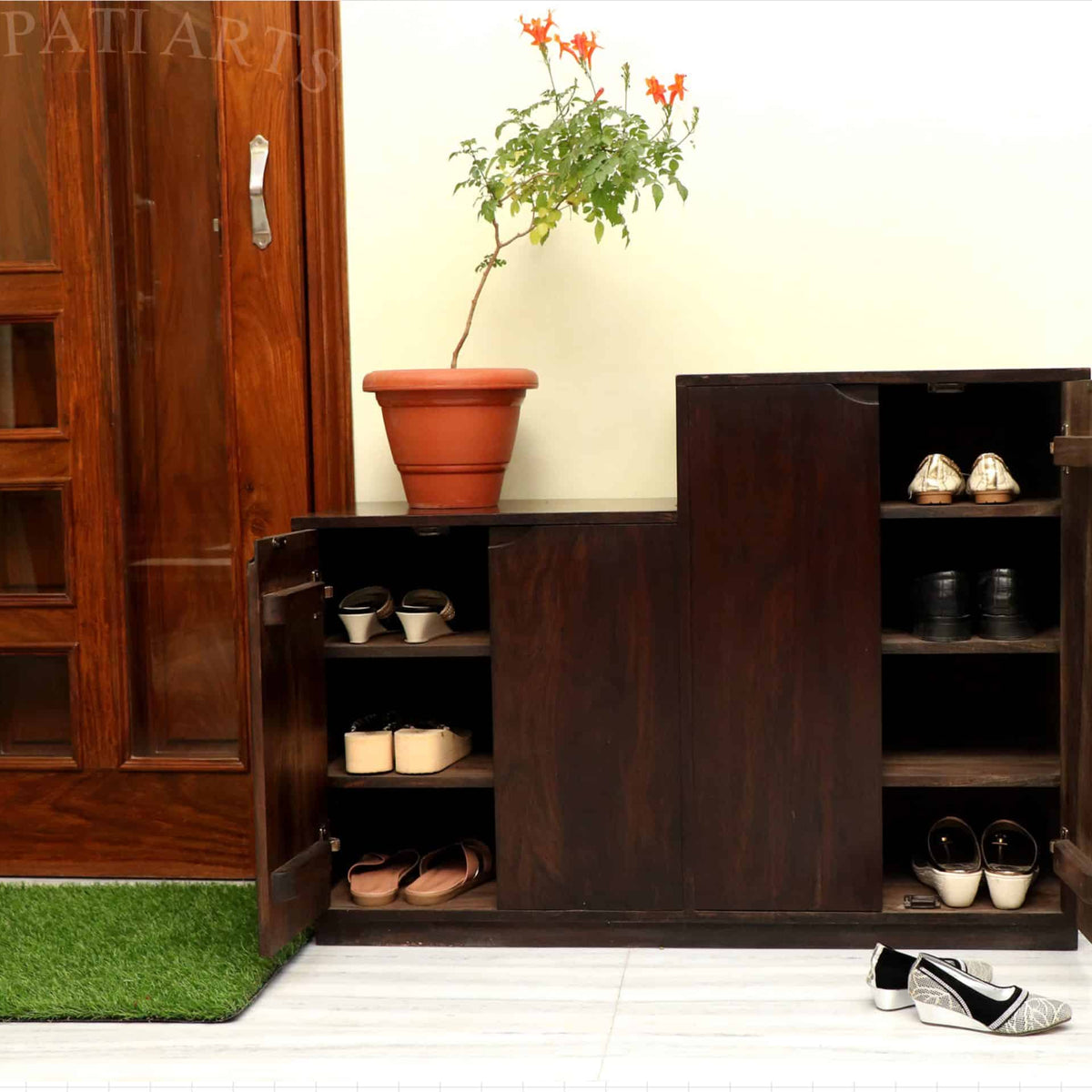 Italian Solid Sheesham Wood Shoe rack - 3 Years Warranty – Ganpati Arts