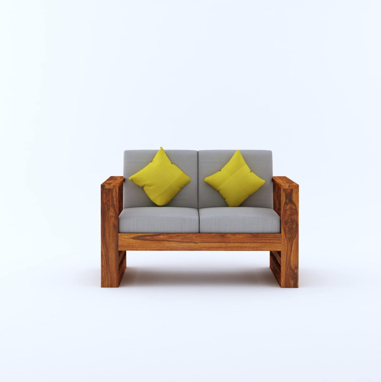 Lurid Solid Sheesham Wood Two Seater Sofa - 1 Year Warranty