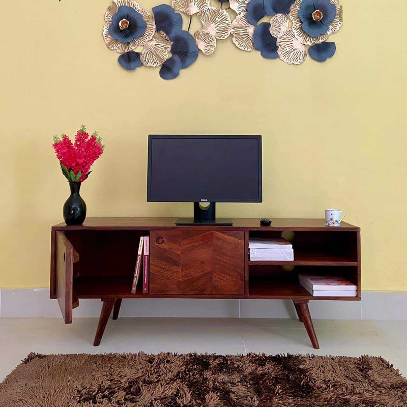 Ronny Solid Sheesham Wood TV Unit - 3 Years Warranty