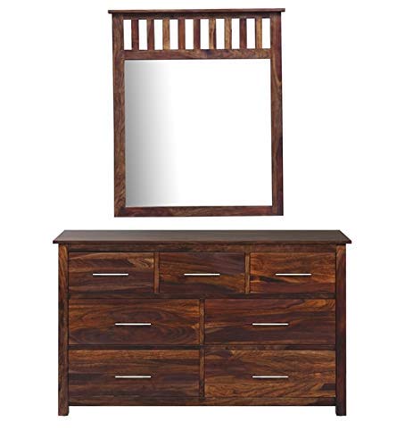 Maharaja Solid Sheesham Wood Dresser with 7 Darwer Storage - 1 Year Warranty