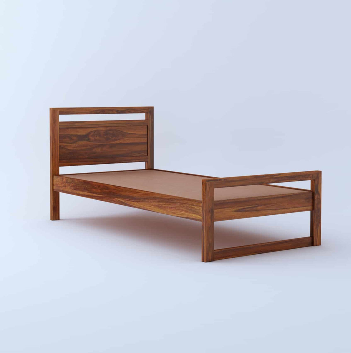 Rio Solid Sheesham Wood Single Size Bed (Big) - 1 Year Warranty