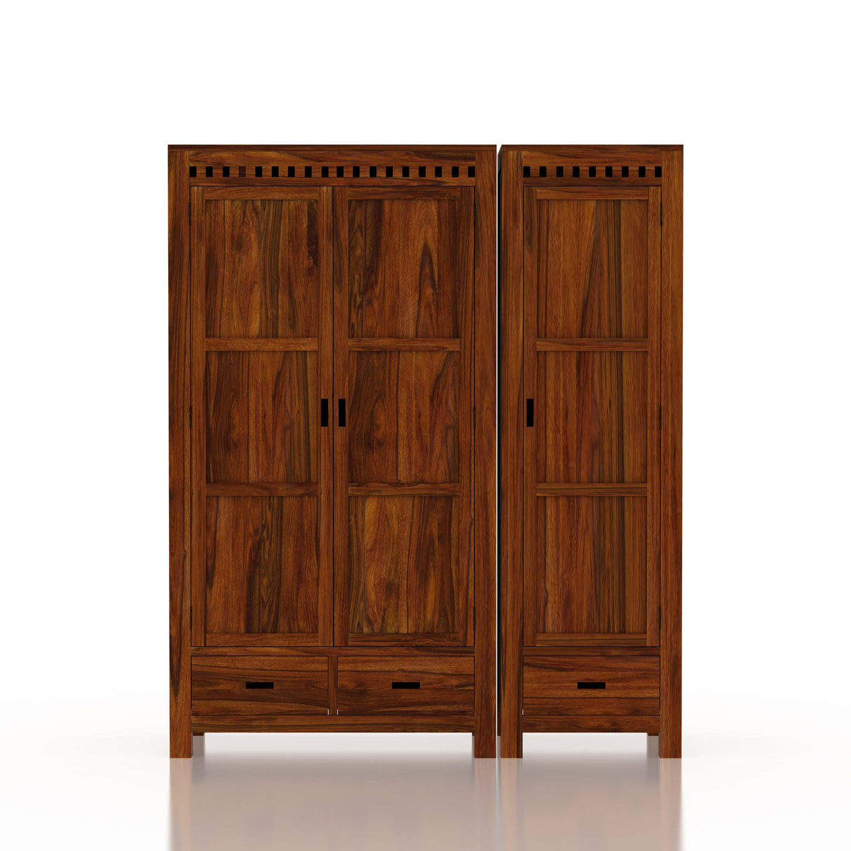 Armania Solid Sheesham Wood Dual Wardrobe/Almirah - 1 Year Warranty