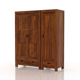 Armania Solid Sheesham Wood Dual Wardrobe/Almirah - 1 Year Warranty