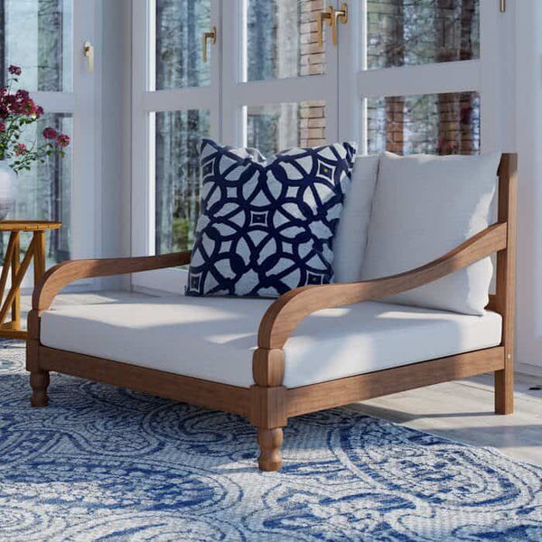 Armania Solid Sheesham Wood 2 Seater Lounge Sofa - 3 Years Warranty