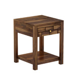 Italian Solid Sheesham Wood Side Table With One Drawer - 1 Year Warranty