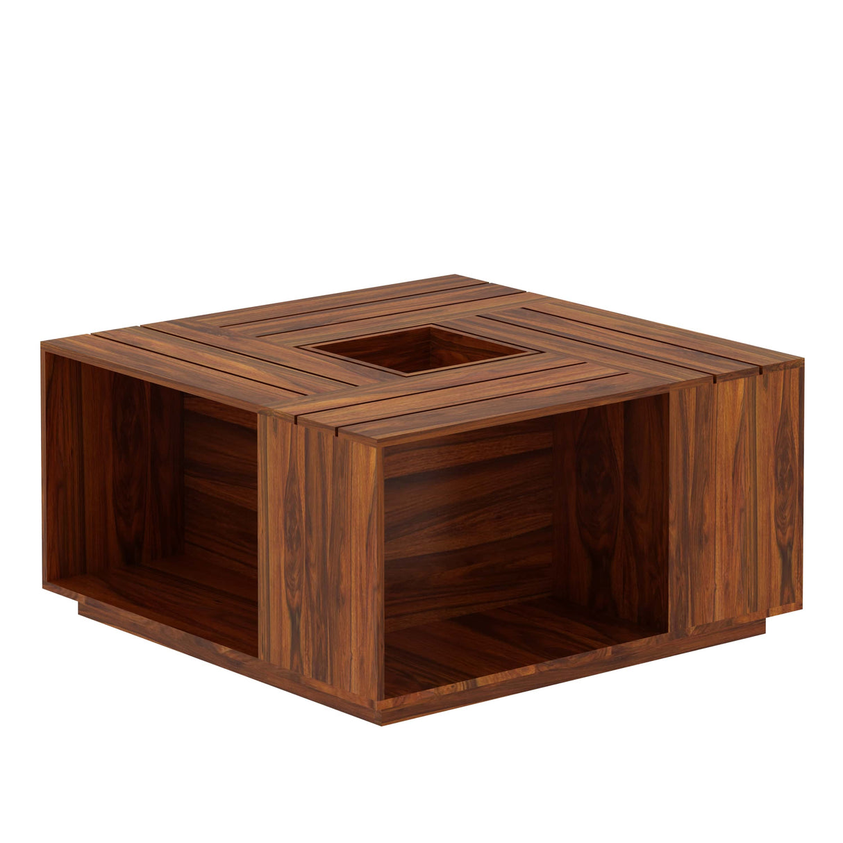 Strap Solid Sheesham Wood Coffee Table With Tray - 1 Year Warranty