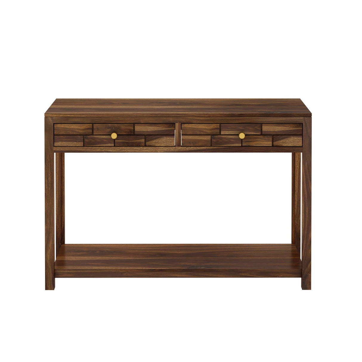 Italian Solid Sheesham Wood Console Table With Two Drawer - 1 Year Warranty