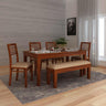 Foster Solid Sheesham Wood 6 Seater Dining Table Set - 1 Year Warranty