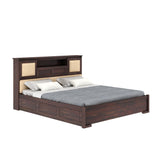 Maharaja Solid Sheesham Wood Bed with Hydraulic Box and Headboard Storage - 1 Year Warranty