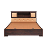 Maharaja Solid Sheesham Wood Bed with Hydraulic Box and Headboard Storage - 1 Year Warranty