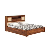 Maharaja Solid Sheesham Wood Bed with Box and Headboard Storage - 1 Year Warranty