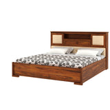 Maharaja Solid Sheesham Wood Bed with Box and Headboard Storage - 1 Year Warranty