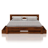 Foster Bed in Solid Sheesham Wood With Drawer Storage - 1 Year Warranty