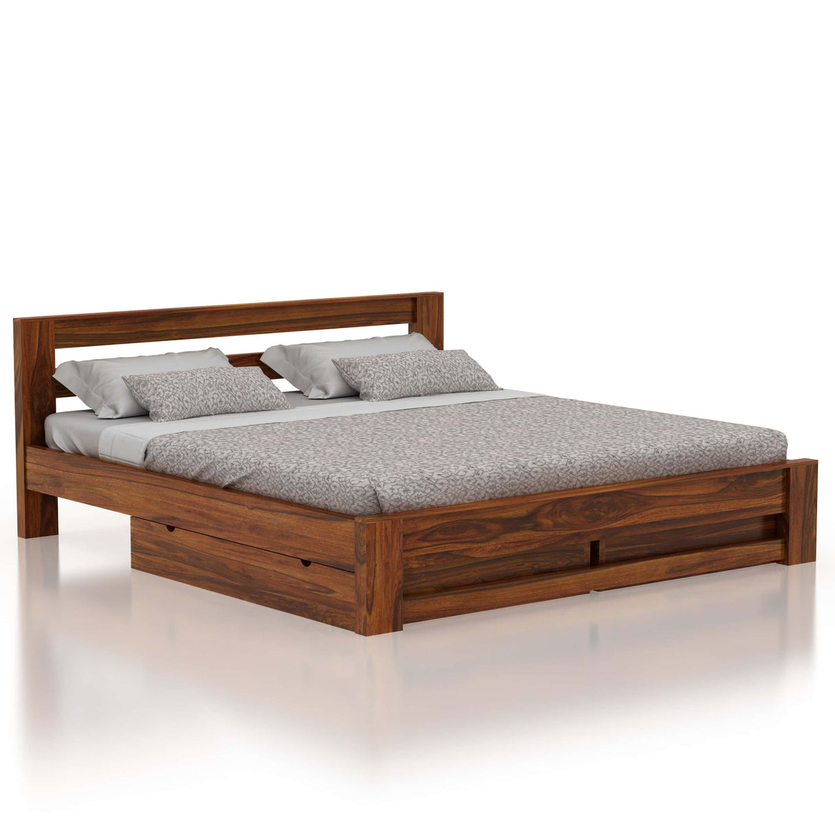 Foster Bed in Solid Sheesham Wood With Drawer Storage - 1 Year Warranty