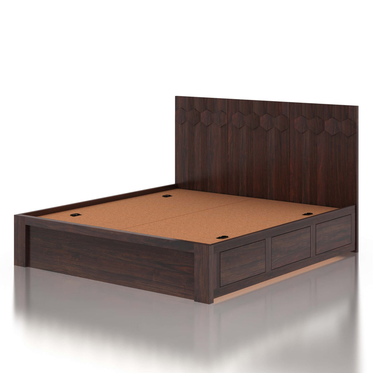 Hexa Solid Sheesham Wood Bed with Box Storage - 1 Year Warranty