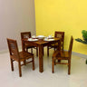 Cairo Solid Sheesham Wood Square 4 Seater Dining Table Set - 1 Year Warranty