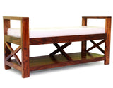 Foster Solid Sheesham Wood Bench - 1 Year Warranty