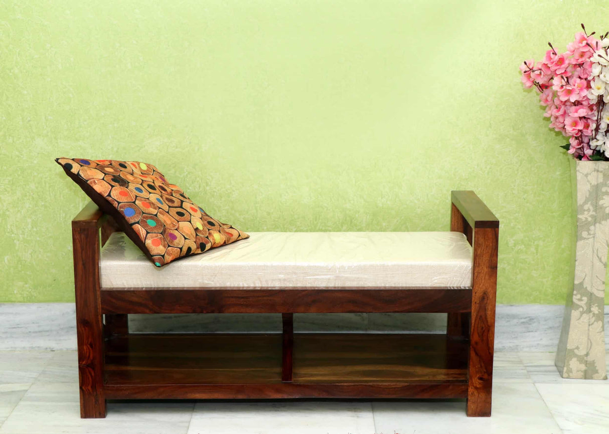 Foster Solid Sheesham Wood Bench - 1 Year Warranty