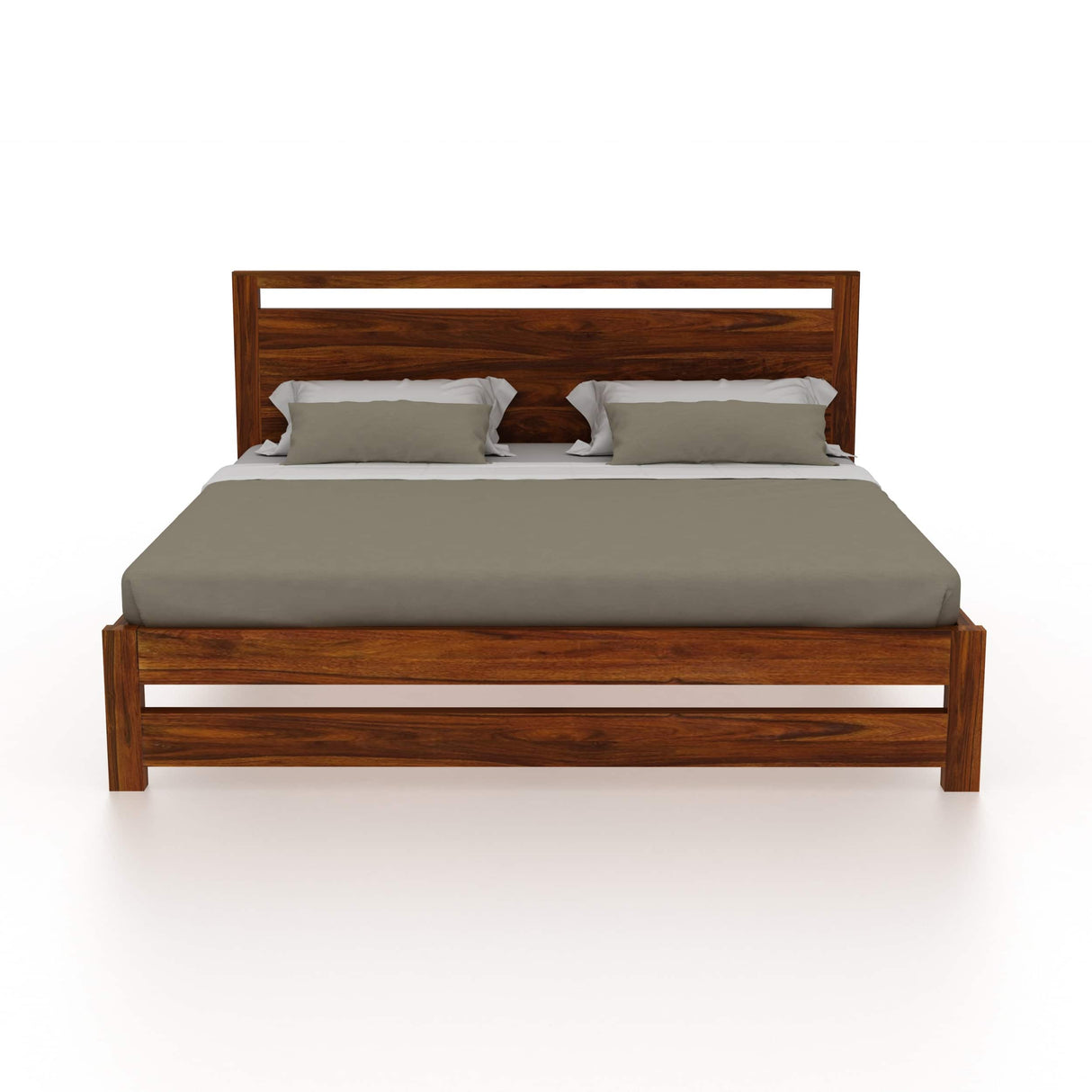 Jaipur Solid Wood Bed Without Storage - 1 Year Warranty