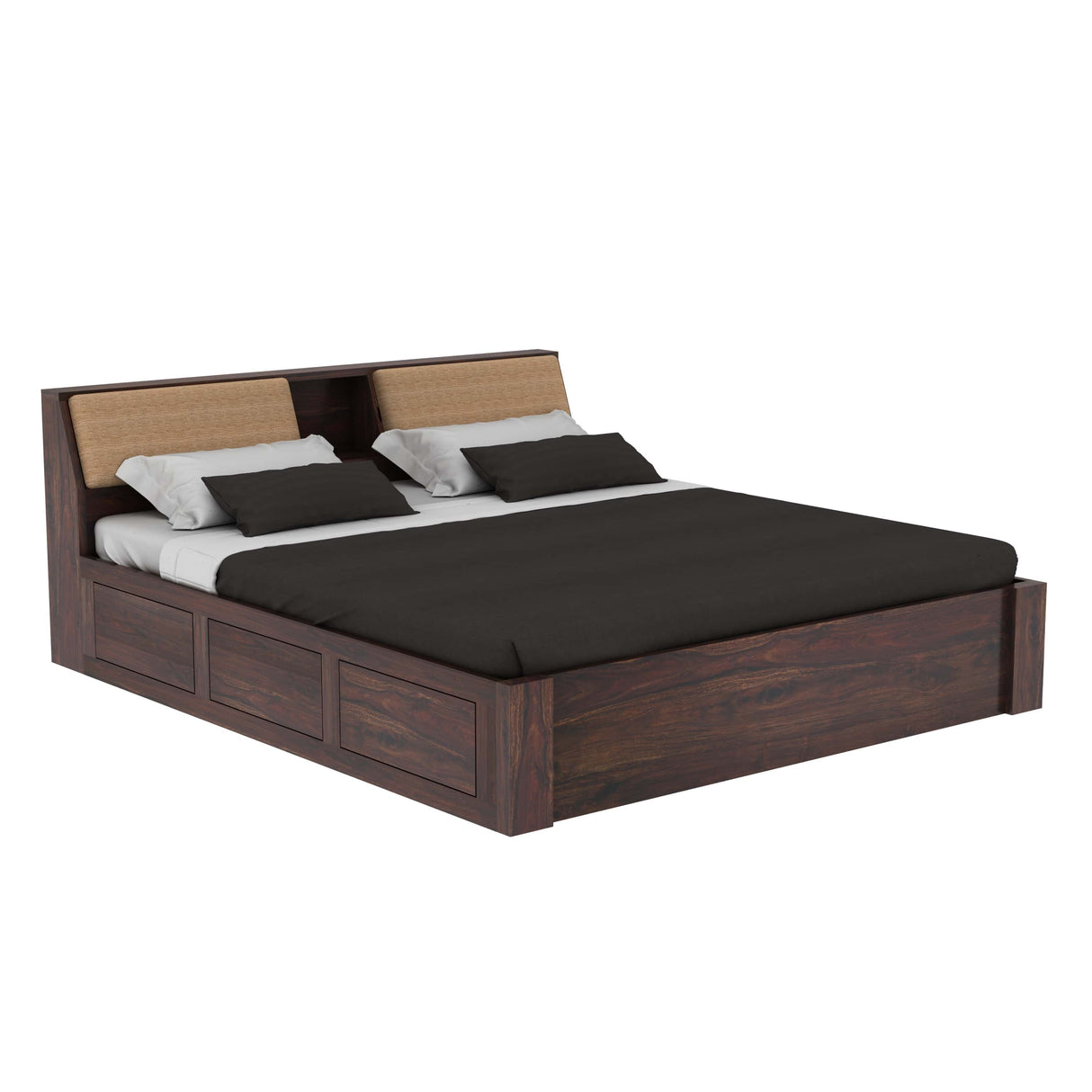 Mayor Hydraulic Storage Bed with Box Storage in Solid Sheesham Wood - 1 Year Warranty