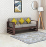 Lurid Solid Sheesham Wood 3 Seater Sofa With Side Pockets - 3 Years Warranty