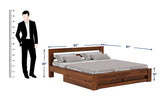 Foster Bed in Solid Sheesham Wood With Drawer Storage - 1 Year Warranty