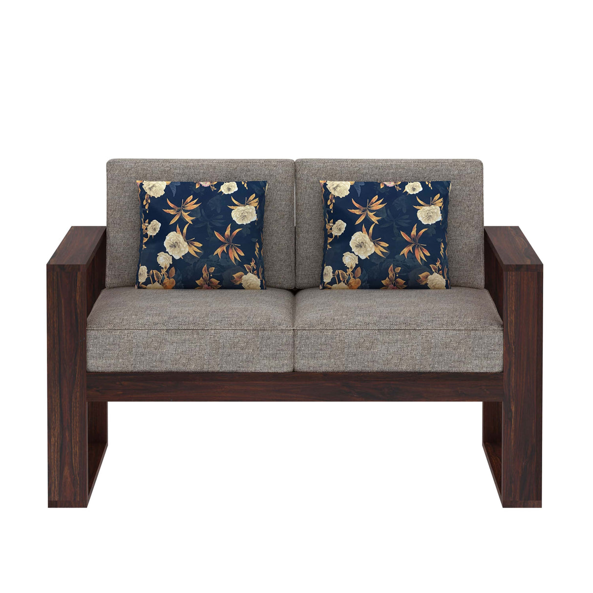 Euro Solid Sheesham Wood 2 Seater Sofa - 1 Year Warranty