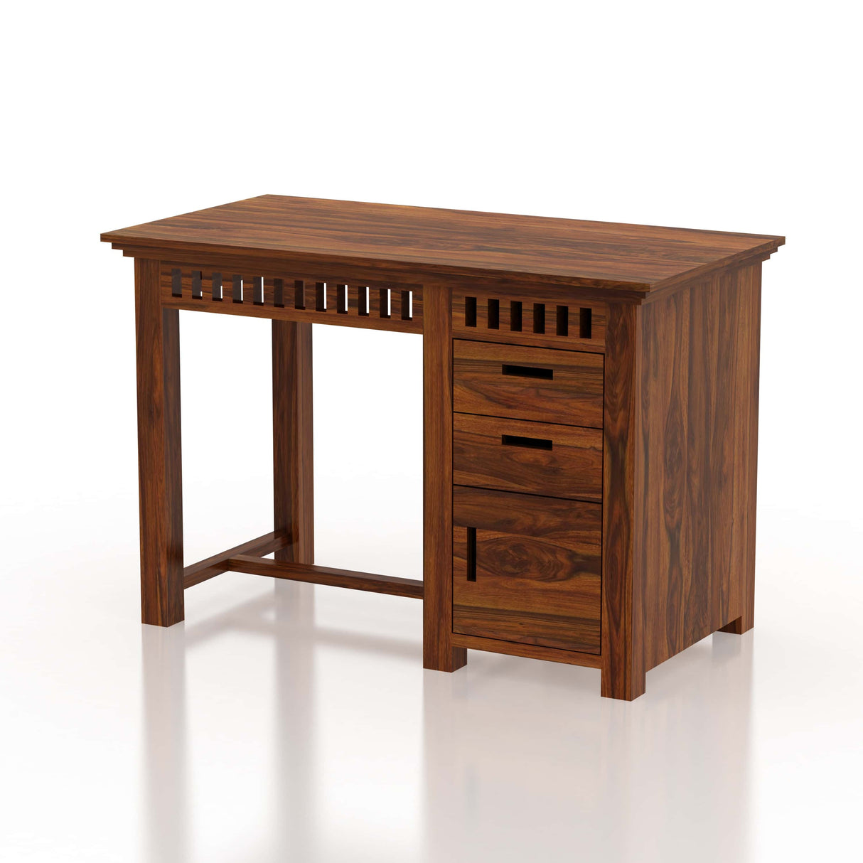 Armania Study Table with Storage in Solid Sheesham Wood - 1 Year Warranty