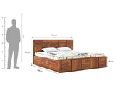 Scott Solid Sheesham Wood Bed With Hydraulic Storage - 1 Year Warranty