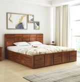 Scott Solid Sheesham Wood Bed With Hydraulic Storage - 1 Year Warranty