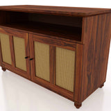 Fusion Cane Solid Sheesham Wood Display Unit/Sideboard - 1 Year Warranty