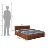 Oslo Diamond Solid Sheesham Wood Full Box Storage Bed - 1 Year Warranty