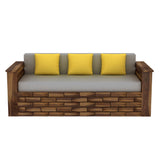 Italian Solid Sheesham Wood 3 Seater Sofa Cum Bed With Mini Storage and Side Pockets - 1 Year Warranty